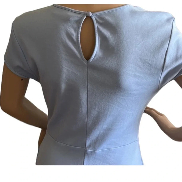 New York & COMPANY dress sz S,Blue striped color block cotton fit & flare  EC - Picture 3 of 11